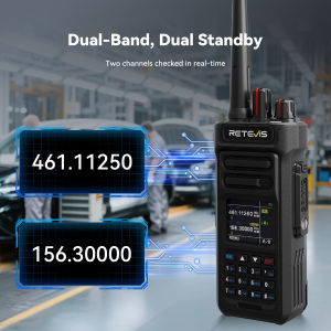 Retevis MateTalk P3 Long-Range ClarityAES256 Security Featuring Fast Charge Dual Timeslots Preset MessagesRemote Disable The Compact Digital two way radio for Hotels Retail and Schools