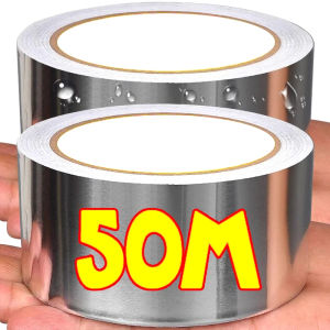 Dizoey 50M Aluminum Foil Kitchen Tape Cooktop Sink Sticker High Temperature Waterproof Adhesive Seam Wall Stickers Metal Repair Patch