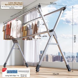 Foldable Long Indoor Outdoor Drying Rack