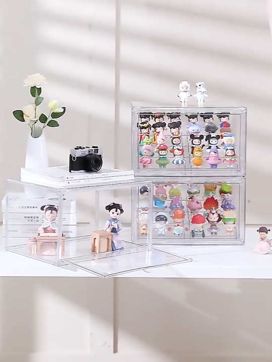 MYY 透明收纳盒 Transparent Acrylic Display Box Stackable Storage Box Dust ...