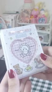 สมุดการ์ดกริดเดี่ยว Mikko ขนาด 3 นิ้ว การ์ดขนาดเล็ก กระเป๋าใส่การ์ดโพลารอยด์ สมุดเก็บภาพ สมุดภาพลายหัวใจผู้หญิงน่ารัก ตามหาไอดอล