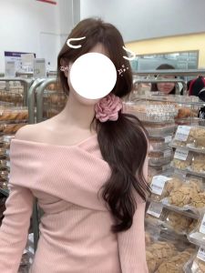 plus Size Pink Knitted Sweater Spring 2025 Slimming One-Shoulder Inner Wear Womens Fashion Commute Style Regular Sleeve Long