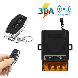 AC 75-220V 30A RF 433MHz Wireless Switch Reciver Relay Mini On Off Remote Controller Transmitter Home Appliance Control Module