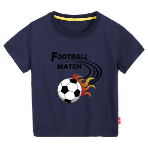 Áo Thun Trẻ Em Tay Ngắn Mùa Hè Mỏng Thể Thao in Hình Bóng Đá Cotton Nguyên Chất Thoáng Khí Thoải Mái Cho Bé Trai Và Bé Gái