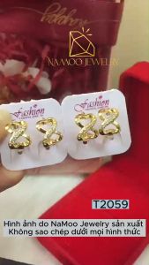 Khuyên Tai Dài Đính Đá Nhỏ T2056 T2057 T2058 T2059 Bền màu