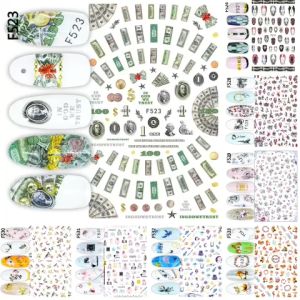 Sticker Dán Móng Tay Họa Tiết Money / Da Rắn / Chim Sơn Ca / Hình Truyện / Không Gian / Cáo Đỏ / Nails sticker Series F F523