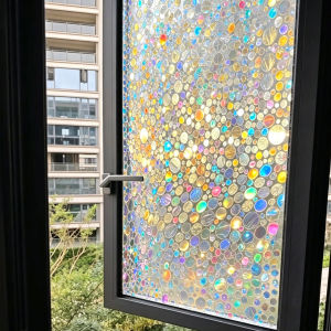 EKV | Rainbow Holographic Static Adhesive-Free Light-Transmitting Privacy Decorative Glass Film