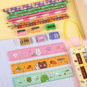 Sale rẻ- Bộ Dụng Cụ Học Tập Cute 5 Món Có Quai Xách tiện lợi