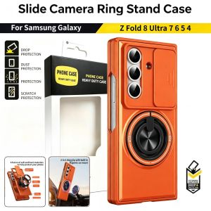 360° Rotate Kickstand Slide Camera Case for Samsung Galaxy Z Fold 8 Ultra 7 6 5 4 Military Grade Ott-Box Anti-drop Protect Cover
