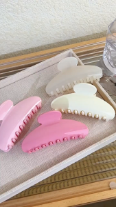 Korean Pink Shark Clip Sweet Cute Women Shark Clip Back Scoop Hair Clamp Gentle Acrylic Hairpin Hair Clip Sweet Hair Accessories