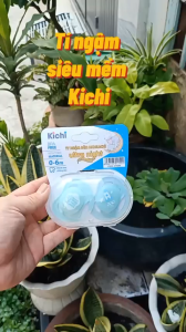 Set 2 cái ti ngậm Kichilachi cho bé 6-18m ty ngậm chống vâu chất liệu silicone không BPA cho bé sơ sinh 0-6m (ti giả Event) tặng hộp nhựa đựng ti