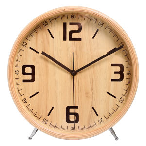 1PC European wooden silent table clock living room simple decoration pointer clock desktop creative wood quartz clock