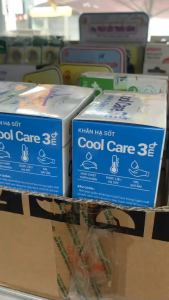 1 bich khăn lau hạ sốt Cool Care  dùng an toàn cho trẻ từ 3 tháng tuổi.1 bịch có 5 khăn.