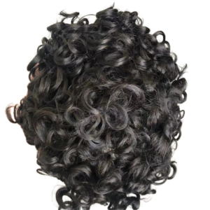 Mái Tóc Giả Nam 10x8cm Tóc Người Thật Chất Liệu BIO Kiểu Sóng Xoăn 10mm Thay Thế Tóc Thật Đế Ren Một Nút Thắt