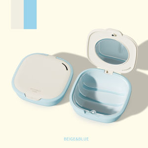 Vibrant Dopamine Dental Brace Box with Mirror and Drainage Basket Portable and Compact Retainer Case Denture Storage Box