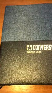 Buku Agenda Converse Kulit Kain Resleting 0931