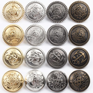 กระดุมโลหะสไตล์อังกฤษสุดหรูหรา กระดุมเสื้อโค้ทสุดเก๋ไก๋ กระดุมเสื้อผ้าแบบย้อนยุคสำหรับผู้ชายและผู้หญิง