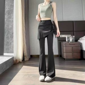High Waist Flared Fake Two-piece Shaping Butt-lifting Slimming Yoga Pants