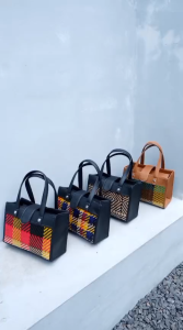 Tas Kerajinan Anyaman Bambu Kombinasi Kulit | Tas Custom Arisan | Tas Pengajian Ibu-ibu | Tas Kumpul