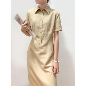 ชุดเดรสสั้นทรงเข้ารูปสำหรับผู้หญิงในช่วงฤดูร้อน แขนสั้น ความรู้สึกระบายอากาศเย็นสบาย ชุดเดรส OL สไตล์เรียบง่าย ทรงเข้ารูป สำหรับผู้หญิง