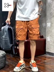 Quần short kaki nam túi hộp Xmax cạp chun co giãn ống rộng quần đùi sóc lửng nam cargo pant co rút B118