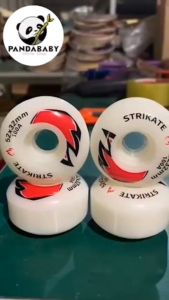 STRIKATE ล้อสเก็ตบอร์ด 100A 52x32มม. ล้อ PU Double Rocker 4 ชิ้น PU Road Skate Board Wheel มีความแข็งแรงสูง