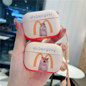 Creative Mji McDonalds Packing Bag Shiba Inu Cat Airpodspro Earphone Case Applicable to Apple 3 Generation Wireless Bluetooth Protective Case 5 Generation Couple Pro2 Generation Drop-Resistant Silica Gel Box Airpods4