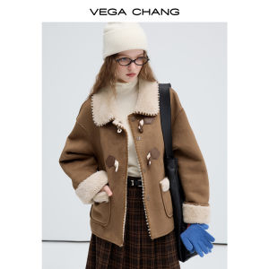VEGA CHANG | Áo Khoác Ngắn Viền Lông Thay Thế Lông Thú Tốt cho Môi Trường