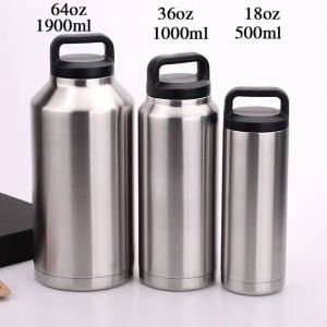 เครื่องควบคุมน้ำ กระติก 64oz และ 36oz วัสดุสแตนเลส 304 สมัครของแท็งค์น้ำ เย็น ร้อน เก็บอุณหภูมิ 💯