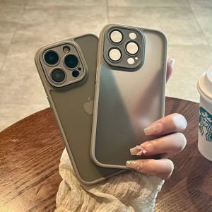 Luxury Shockproof Matte Phone Case For iPhone 15 14 13 12 11 Pro Max Bumper Transparent Cover