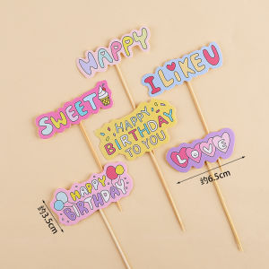 Birthday Cake Decoration Plugin Cartoon Letters Boy Girl Childrens Party Butter Bear Mascot Festive Supplies Gift