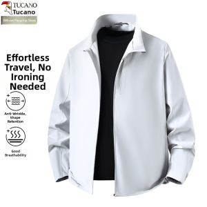TUCANO | Versatile Stand-Collar Black Jacket for Men Spring/Autumn Wear