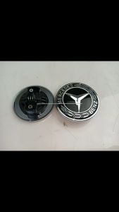 Front Flat Logo Emblem Mercedes Benz W202 W203 W204 W205 W124 W208 W210 W211 W212 W213 W220 W221 57MM (Blue/Black)