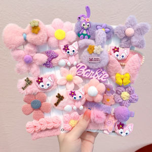 10pcs LinaBell StellaLou Girls Hairpins Autumn Winter Plush Bangs Side Clip Headwear Childrens Hair Accessories Little Girl Baby Cute Hairpins
