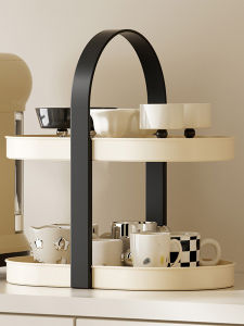 เคสเก็บของสำหรับจัดวางเครื่องประดับและของใช้ในครัวเรือนแบบพกพา สไตล์เรียบง่าย ชั้นวางของสำหรับเครื่องสำอาง ชั้นวางของสำหรับถ้วยชา ชั้นวางของสำหรับกล่องหอม