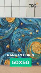 TRG Stretched Art Canvas Board 50x50 cm Watercolor Artist Acrylic Paint - Kanvas Putih Media Lukis Cat Air Akrilik Minyak Poster Siap Melukis Ukuran 50 x 50 TRG