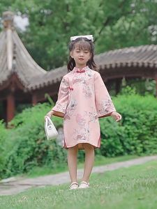 [2-10 Years] daidai (Ready Stock) Girl Dress Cheongsam Hanfu Kid Children CNY Clothes 春秋童装女童长袖旗袍裙中国民族风连衣裙小女孩唐装童装汉服