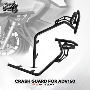 HONDA ADV 160 HALF CRASH GUARD NMAX V1/V2/V3 MATTE BLACK HEAVY DUTY WITH ADV 160 LOGO DESIGN 1PAIR
