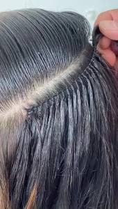 Feather Human Hair Extensions Long Straight Hair Extensions Natural Straight Sew In Microring Hair Weft for Women 40G-70G