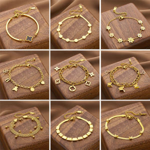 สร้อยข้อมือไททาเนียมสไตล์โบฮีเมียน ไม่ซีดจาง สไตล์เกาหลี สร้อยข้อมือแฟชั่นสำหรับผู้หญิง เครื่องประดับที่หลากหลาย