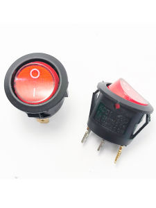 KCD1-105 round Shape 3-Pin Switch with Light Electric Heater Pot Water Kettle Egg Cooker Boat Type Switch 2 Gears 3 Foot Switch