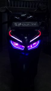 Paketan LED Alis RGB Vario 125 150 Lampu Alis Running Bonus Devil Eye Tidak Berbintik