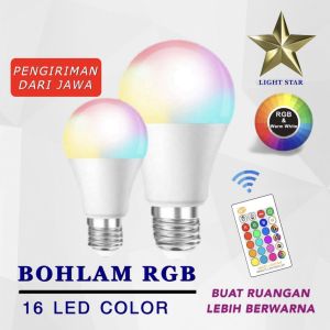 LAMPU BOHLAM 10W LED RGB BERUBAH WARNA REMOTE CONTROL ORIGINAL LAMPU HIAS WARNA WARNI LAMPU KAMAR TIDUR AESTHETIC TUMBLR