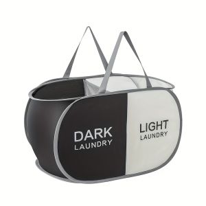 1pc Folding Classified Laundry Basket Breathable Separated Dirty clothes Storage Basket with Handle Large Capacity Laundry Bag