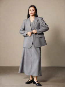 plusmall | Commuter Suit Set Lycocell Wool Blend
