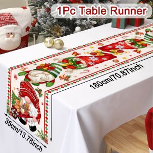 Christmas Gnome Table Runner Merry Christmas Decorations For Home 2025 Xmas Table Flag Navidad Noel Gifts New Year Table Cover