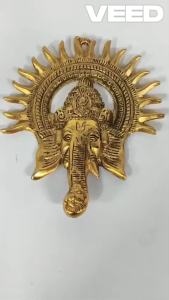 Traditional Metal Ganesha Ji Wall Hanging | Ganpati Wall Decor Showpiece for Home Office Pooja Room & Festive Decoration (Pack of 1 | Size - 23 cm)
