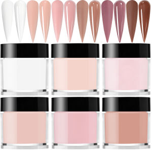 ผงอะคริลิคสำหรับทำเล็บ ชุดคริสต์มาส 6 กระปุก สีแดง เขียว ทอง เงิน สำหรับต่อเล็บ แกะสลักลายดอกไม้