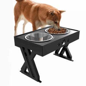 ELSPET Raised Pet/Dog/Cat Bowl Elevated Adjustable Stainless Steel Pet Bowl | Singapore Smartpaw Online Pet Store