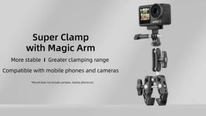 Telesin Crab Claw Handlebar Mount Clamp with Magic Arm SC-001